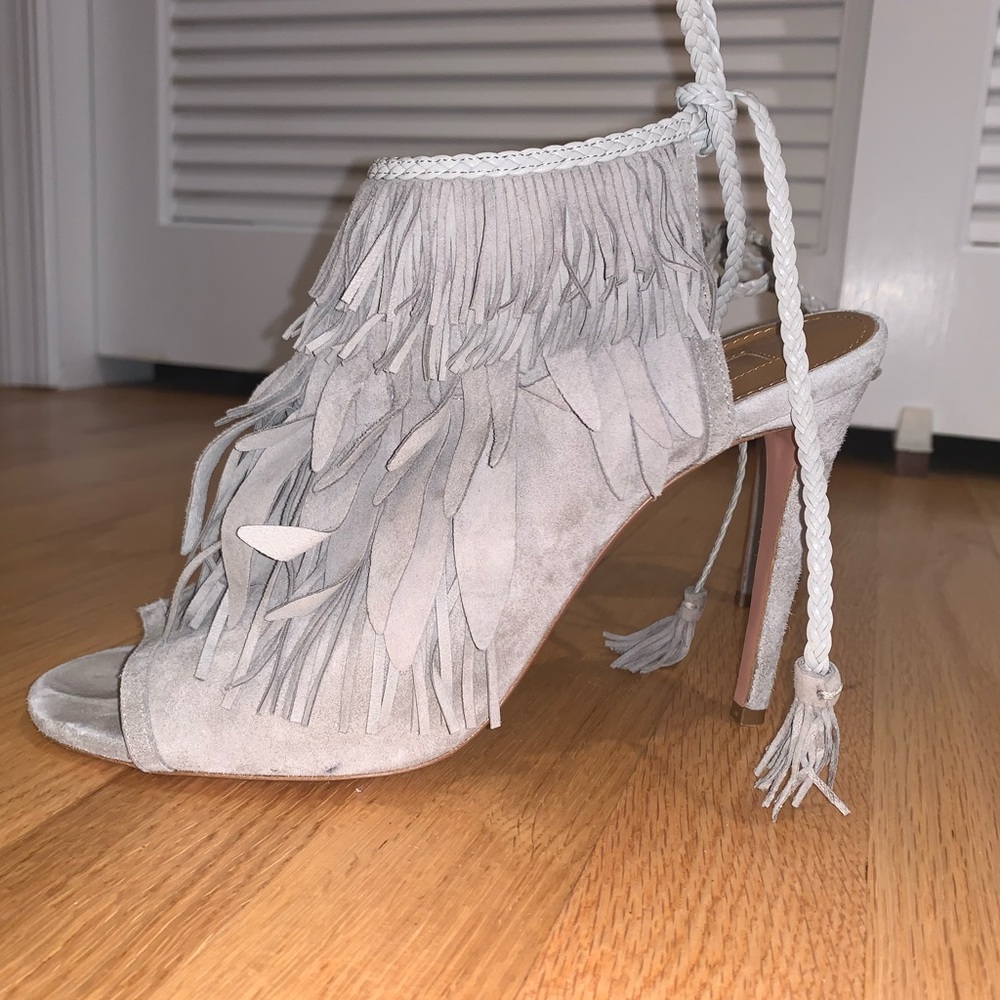 Aquazurra Firenze Pocahontas suede heels size 40